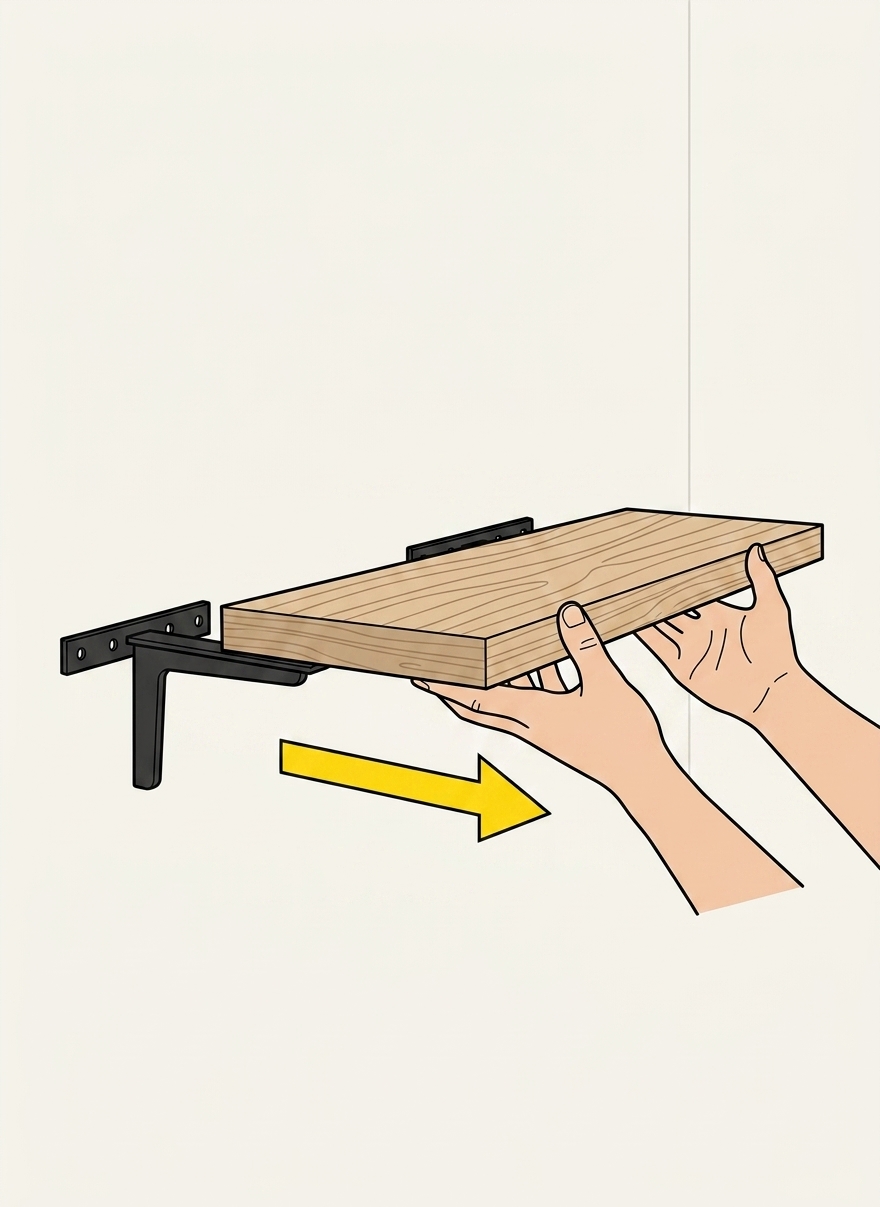 Mount the first shelf